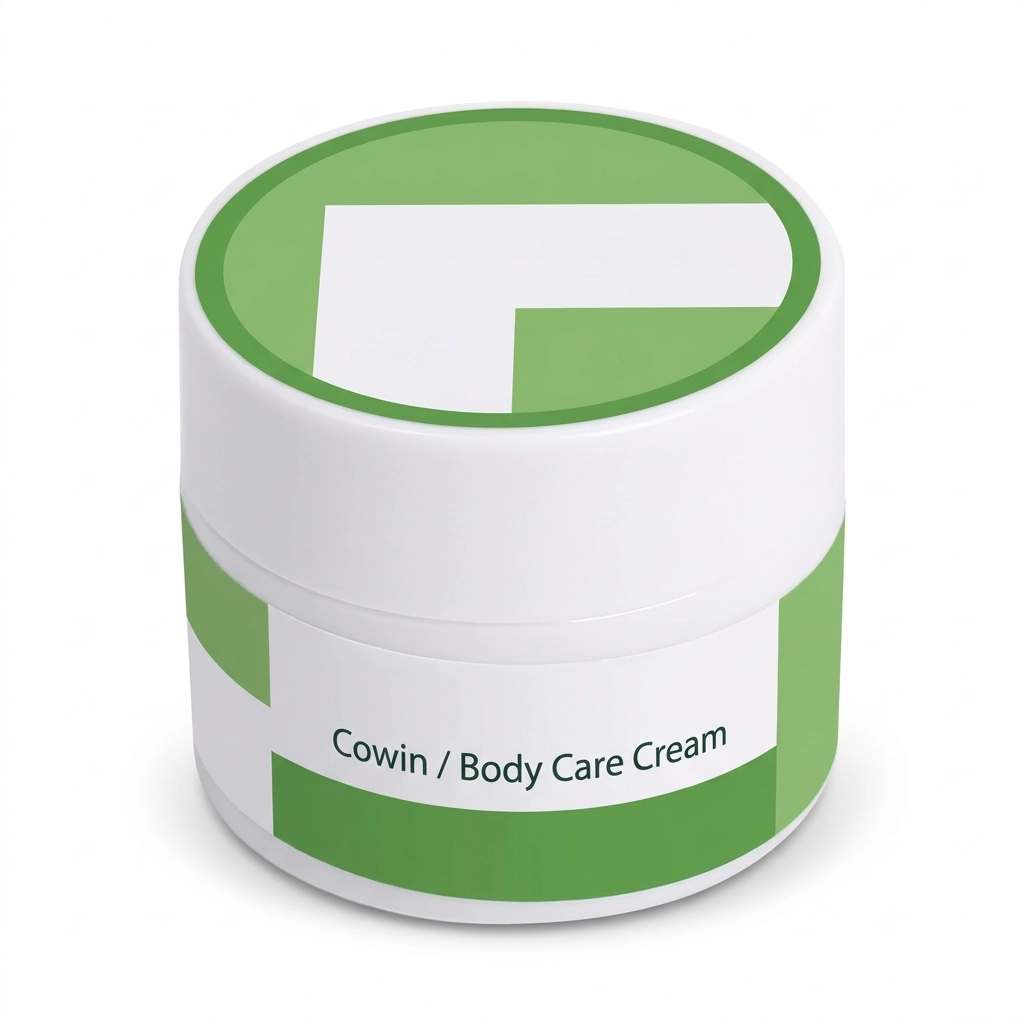 Cowin Body Care Cream — Green Jar — Body care presentation