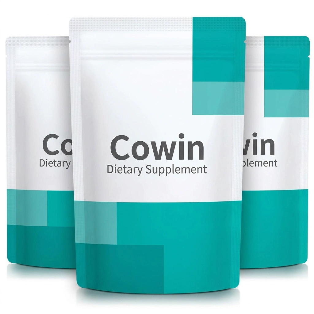 Cowin Dietary Supplement — Teal Pouches — Dietary supplement presentation
