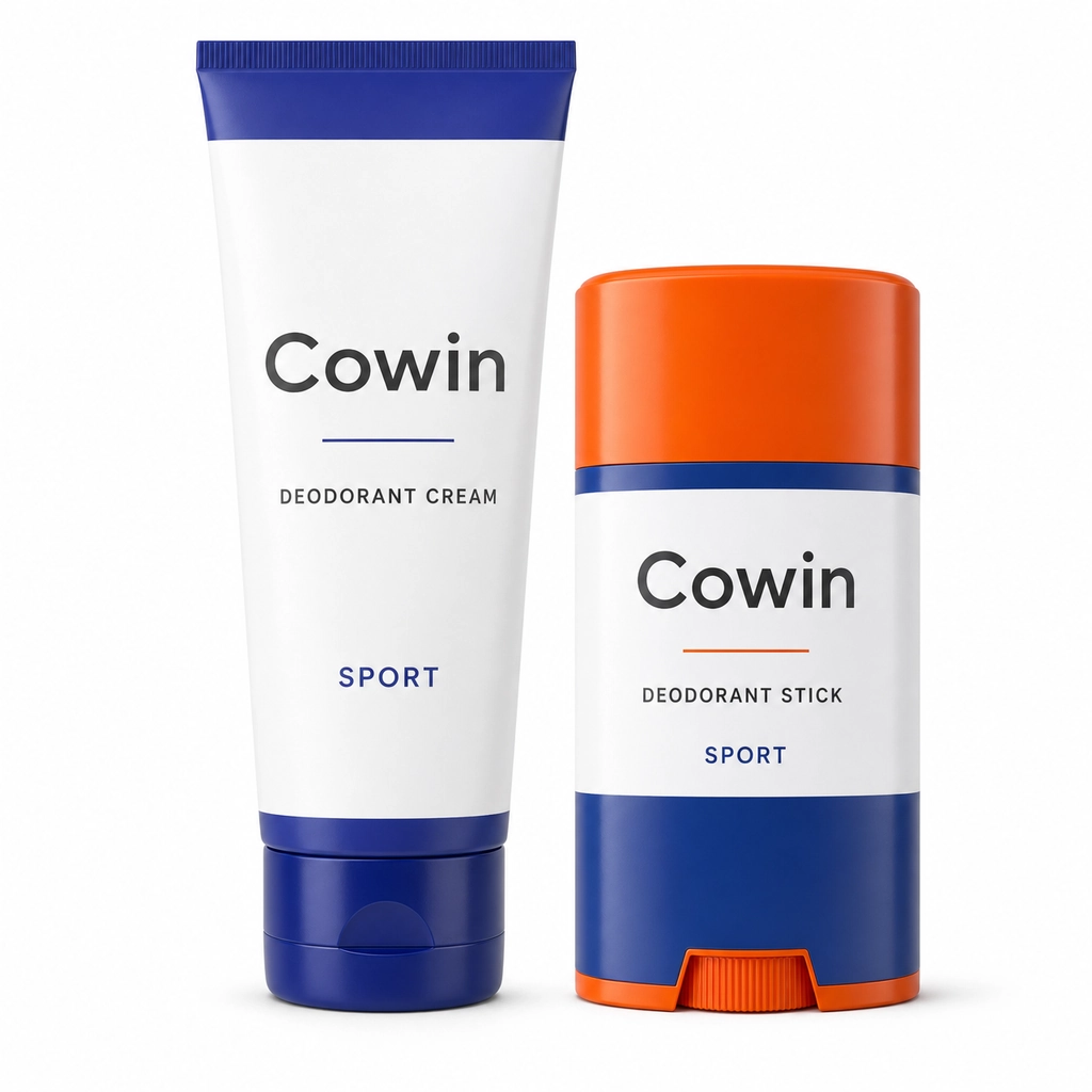 Cowin Sport Deodorant Cream & Stick Set — Mixed-format set presentation