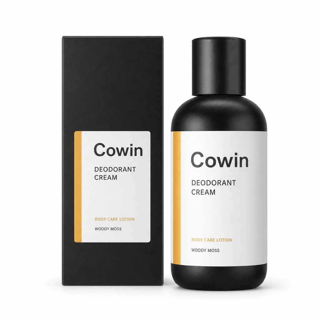 Cowin Deodorant Cream — Bottle & Carton — Cream / balm presentation