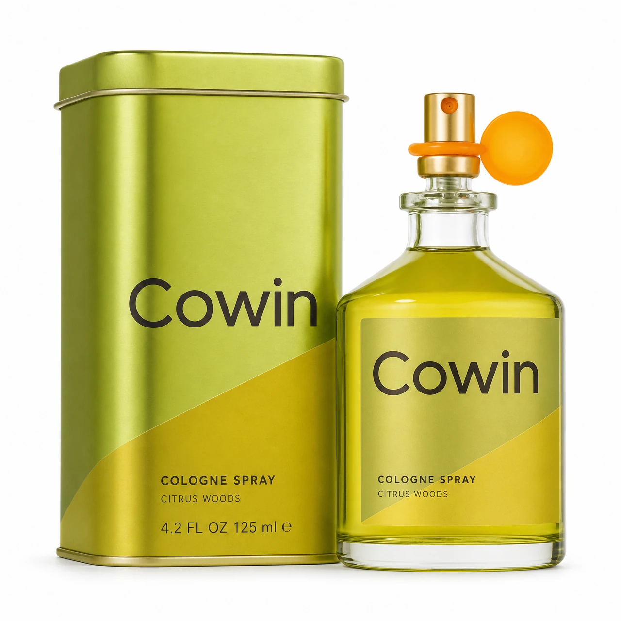 Cowin Cologne Spray — Bottle & Tin — Cologne spray presentation
